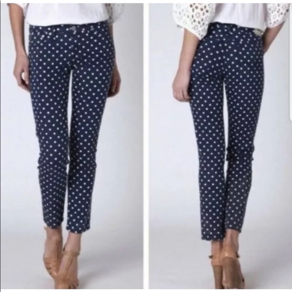 Ag Adriano Goldschmied Denim - Adriano Goldschmeid Blue & White Polka Dot Stevie